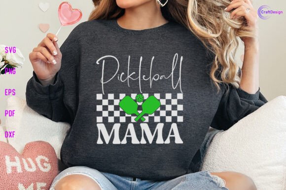Checkered Pickleball Mama SVG Mom SVG Graphics and Crafts