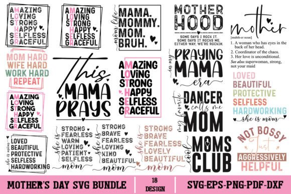 Mother s Day SVG Bundle Mom SVG Mama SVG Graphics and Crafts
