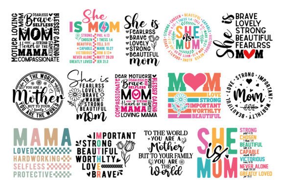 Mother s Day SVG Bundle, Mom SVG PNG Graphics and Crafts