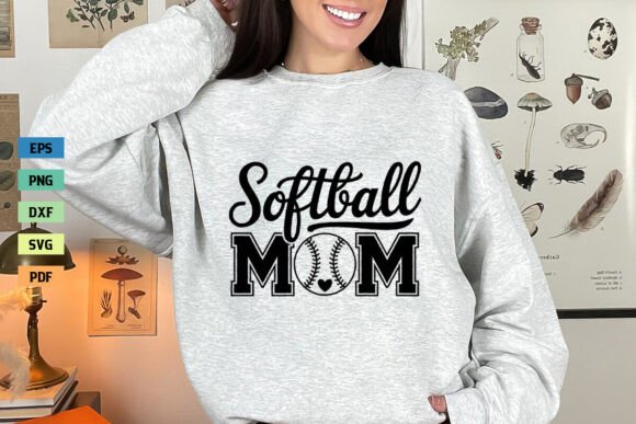 Softball Mom SVG Mama SVG Mom SVG PNG Graphics and Crafts